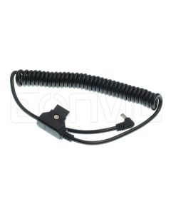 Eonvic D-Tap Male to DC 5.5x2.5mm Coiled Cable for DSLR Rig Power V-Mount Anton Battery (Right Angle DC)