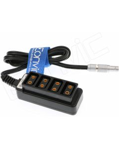 Eonvic 2 Pin Male to 4 Port Dtap Female Hub Adapter Splitter Power Supply Cable for ARRI Alexa Camera (Straight 2pin)